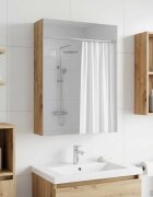 vidaXL Шкаф с огледало за баня Дъб Артизан 50 x 145 x 70 см