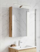 vidaXL Шкаф с огледало за баня Дъб Артизан 50 x 145 x 70 см