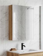 vidaXL Шкаф с огледало за баня Дъб Артизан 535 x 155 x 70 см