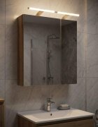 vidaXL Шкаф с огледало за баня Дъб артизан 60 x 145 x 70 см