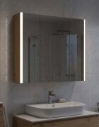 vidaXL Шкаф с огледало за баня Дъб Артизан 635 x 155 x 605 см