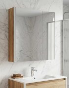 vidaXL Шкаф с огледало за баня Дъб Артизан 635 x 155 x 70 см