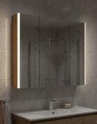 vidaXL Шкаф с огледало за баня Дъб Артизан 835 x 155 x 70 см