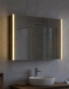 vidaXL Шкаф с огледало за баня Димян дъб 1035 x 155 x 70 см