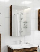 vidaXL Шкаф с огледало за баня Димян дъб 40 x 105 x 605 см