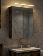 vidaXL Шкаф с огледало за баня Димян дъб 50 x 145 x 70 см