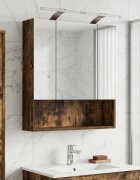 vidaXL Шкаф с огледало за баня Димян дъб 60 x 14.5 x 70 см