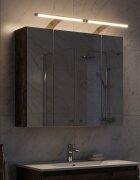 vidaXL Шкаф с огледало за баня Димян дъб 60 x 145 x 50 см