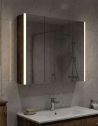 vidaXL Шкаф с огледало за баня Димян дъб 73.5 x 15.5 x 70 см