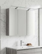 vidaXL Шкаф с огледало за баня Сив Сонома 100 x 145 x 70 см