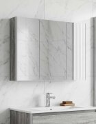 vidaXL Шкаф с огледало за баня Сив Сонома 1035 x 155 x 70 см