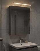vidaXL Шкаф с огледало за баня Сив Сонома 40 x 105 x 605 см