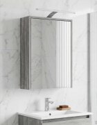vidaXL Шкаф с огледало за баня Сив Сонома 43 x 16 x 62.5 см