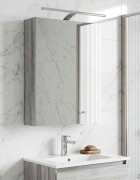 vidaXL Шкаф с огледало за баня Сив Сонома 50 x 145 x 70 см
