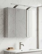 vidaXL Шкаф с огледало за баня Сив Сонома 60 x 145 x 50 см