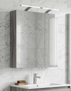 vidaXL Шкаф с огледало за баня Сив Сонома 60 x 145 x 70 см