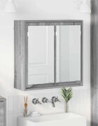 vidaXL Шкаф с огледало за баня Сив Сонома 60 x 20 x 60 cm