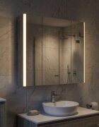 vidaXL Шкаф с огледало за баня Сив Сонома 635 x 155 x 605 см