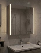 vidaXL Шкаф с огледало за баня Сив Сонома 635 x 155 x 70 см