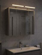 vidaXL Шкаф с огледало за баня Сив Сонома 635 x 16 x 625 см