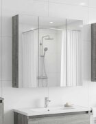 vidaXL Шкаф с огледало за баня Сив Сонома 70 x 145 x 70 см