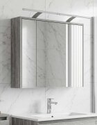 vidaXL Шкаф с огледало за баня Сив Сонома 735 x 16 x 625 см