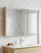 vidaXL Шкаф с огледало за баня Сонома дъб 1035 x 155 x 70 см