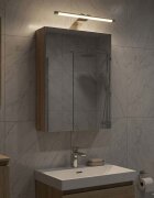 vidaXL Шкаф с огледало за баня Сонома дъб 30 x 105 x 50 см
