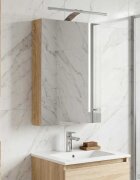 vidaXL Шкаф с огледало за баня Сонома дъб 40 x 105 x 605 см