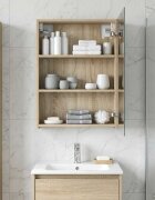 vidaXL Шкаф с огледало за баня Сонома дъб 50 x 145 x 70 см