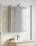 vidaXL Шкаф с огледало за баня Сонома дъб 50 x 145 x 70 см