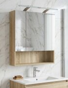 vidaXL Шкаф с огледало за баня Сонома дъб 60 x 14.5 x 70 см
