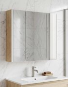 vidaXL Шкаф с огледало за баня Сонома дъб 635 x 155 x 605 см