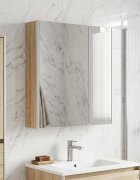 vidaXL Шкаф с огледало за баня Сонома дъб 635 x 155 x 70 см