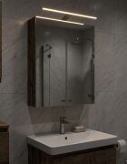 vidaXL Шкаф с огледало за баня Старо дърво 50 x 145 x 70 см