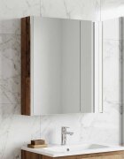vidaXL Шкаф с огледало за баня Старо дърво 635 x 155 x 70 см