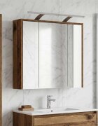 vidaXL Шкаф с огледало за баня Старо дърво 635 x 16 x 625 см