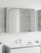 vidaXL Шкаф с огледало за баня Циментено сиво 100 x 145 x 70 см