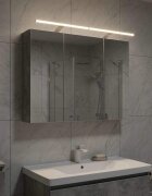 vidaXL Шкаф с огледало за баня Циментено сиво 100 x 145 x 70 см
