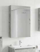 vidaXL Шкаф с огледало за баня Циментено сиво 40 x 105 x 605 см