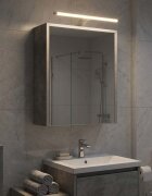 vidaXL Шкаф с огледало за баня Циментено сиво 43 x 16 x 62.5 см