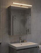 vidaXL Шкаф с огледало за баня Циментено сиво 50 x 145 x 70 см