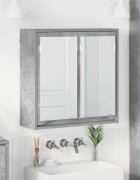 vidaXL Шкаф с огледало за баня Циментено сиво 60 x 20 x 60 cm