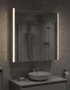 vidaXL Шкаф с огледало за баня Циментено сиво 635 x 155 x 70 см