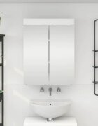 vidaXL Шкаф с огледало за баня TULUM Бяло 60 x 165 x 78 см