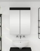 vidaXL Шкаф с огледало за баня TULUM Черно 60 x 165 x 78 см