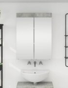 vidaXL Шкаф с огледало за баня TULUM Циментено сиво 60 x 165 x 78 см