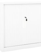 vidaXL Шкаф с плъзгаща врата бял 90x40x90 см стомана