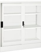 vidaXL Шкаф с плъзгаща врата бял 90x40x90 см стомана