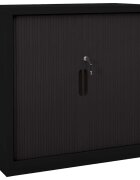 vidaXL Шкаф с плъзгаща врата черен 90x40x90 см стомана